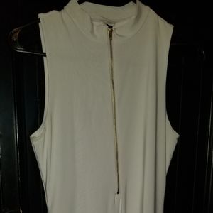 White Dress With Gold Zipper